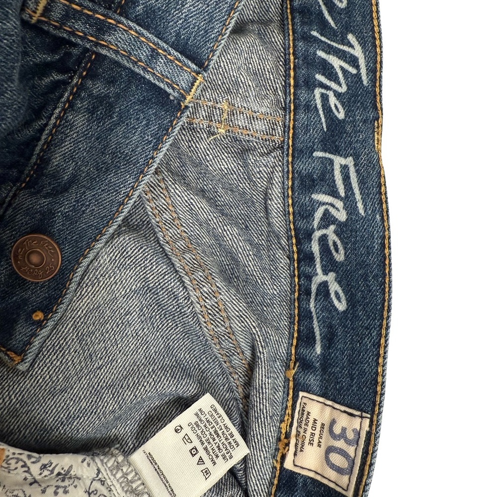 We The Free Blue Distressed Jean Shorts - Picture 7 of 9
